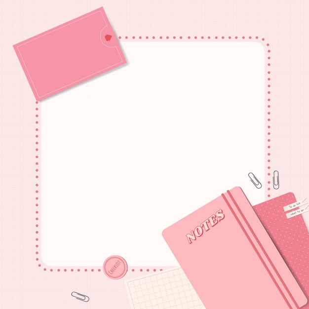 Pink notepad planner set vector