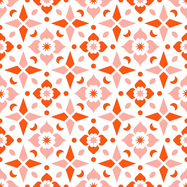 Pink and orange abstract design seamless pattern