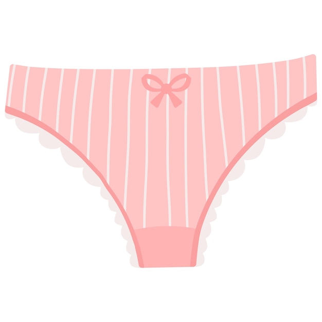 Pink panties with frill icon isolated on white background