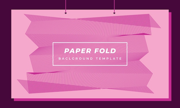 Pink paper fold background template copy space with abstract geometric lines for poster or banner