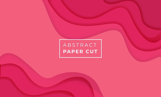 Pink papercut design background with overlap layer 3D papercut background Vector