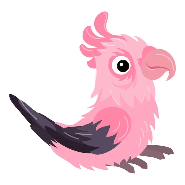 Pink parrot icon Cartoon of pink parrot vector icon for web design isolated on white background