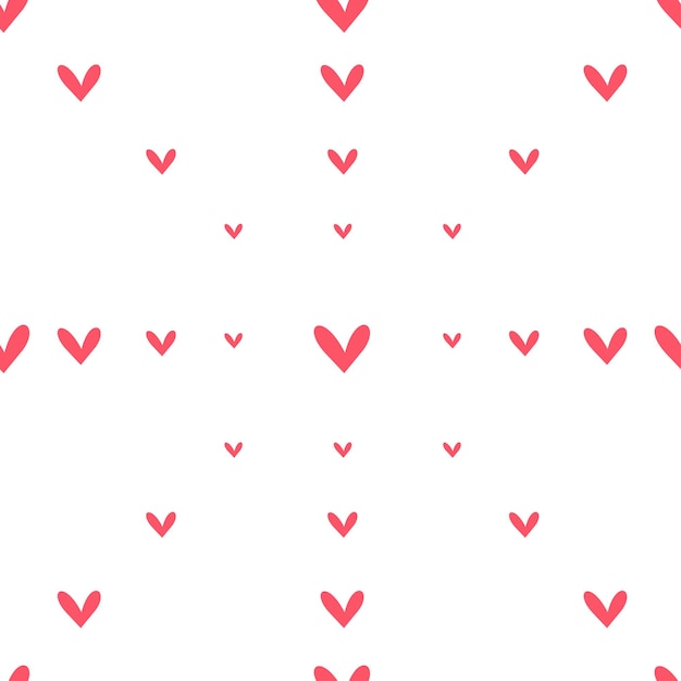 Pink pattern of random hearts. Background for postcards and banners