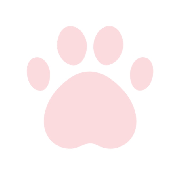 Vector a pink paw print with a pink background