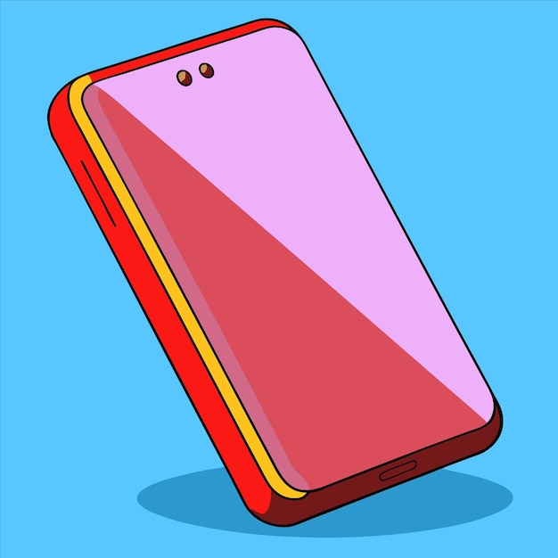 Vector a pink phone with a gold stripe on the bottom