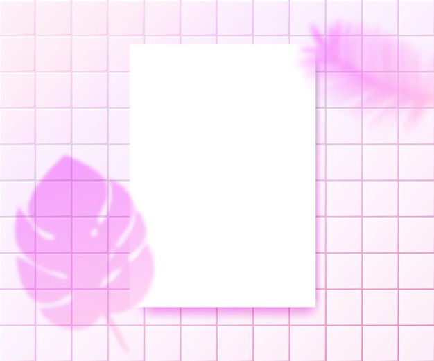 Pink plants shadow overlay on a4 vertical paper sheet Presentation layout for quotes logo branding