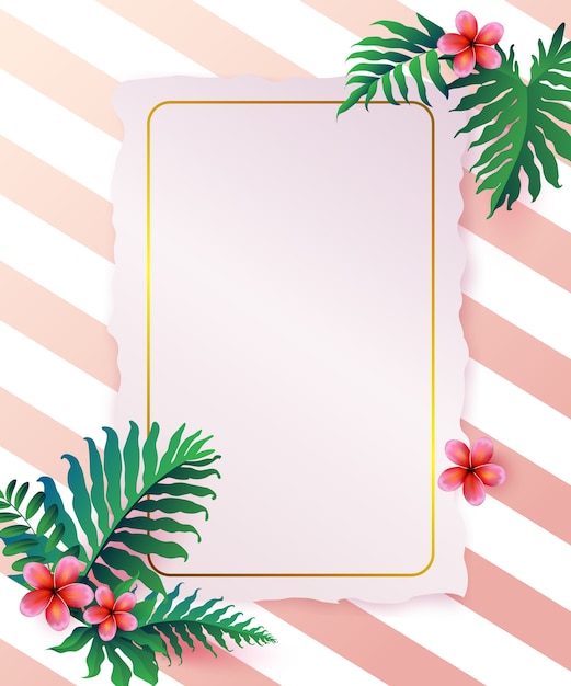 Pink Plumaria flower with copy space