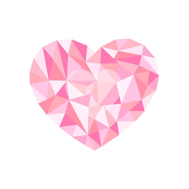 Pink polygonal heart a symbol of Valentine's Day Stock Vector