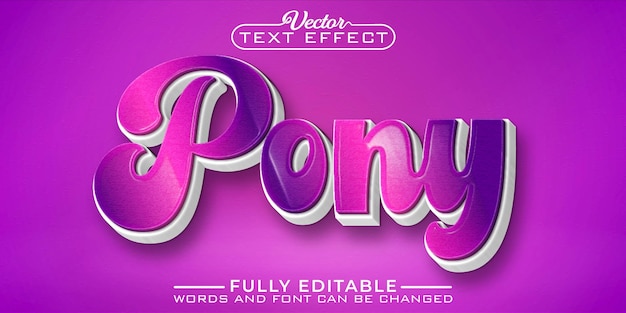 Pink Pony Editable Text Effect Template