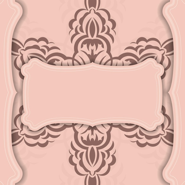 Pink postcard with vintage ornament for your congratulations