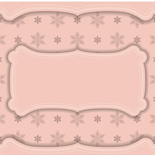 A pink postcard with a vintage pattern prepared for typography