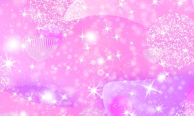 Pink princess background Magic stars Unicorn pattern Fantasy galaxy