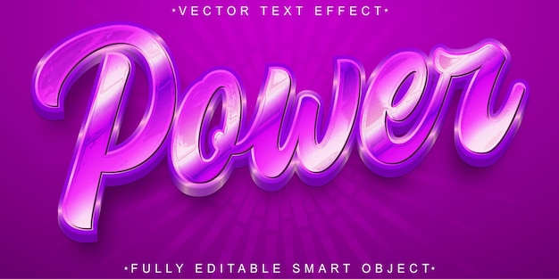 Vector pink purple power vector fully editable smart object text effect