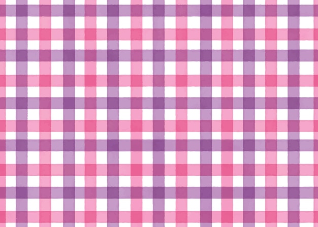 Pink and purple watercolor plaid repeat seamless pattern