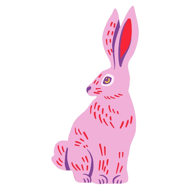 Pink rabbit illustration