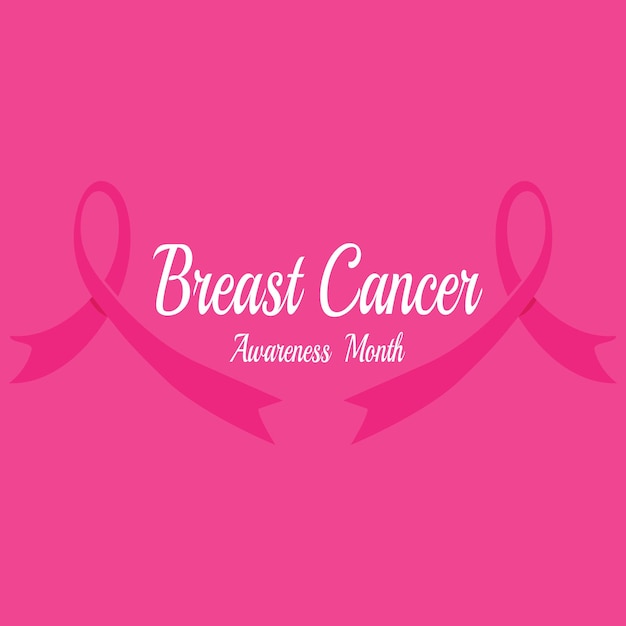 Pink ribbon for breast cancer awareness symbol vector illustration