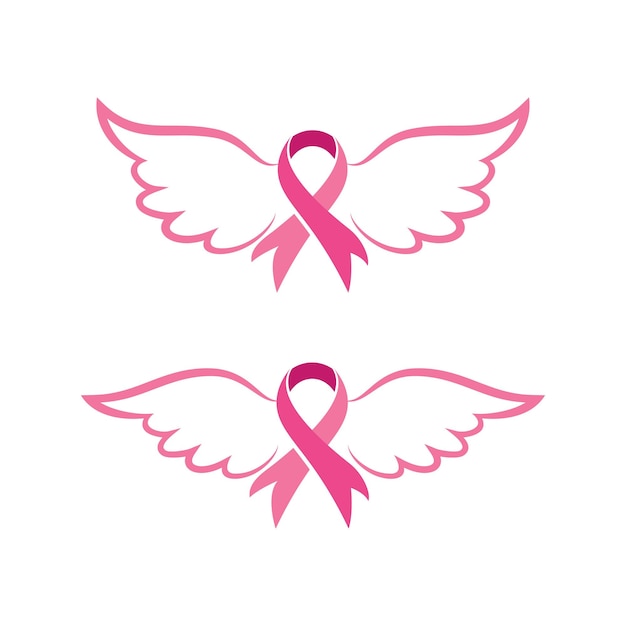 Pink ribbon breast cancer icon