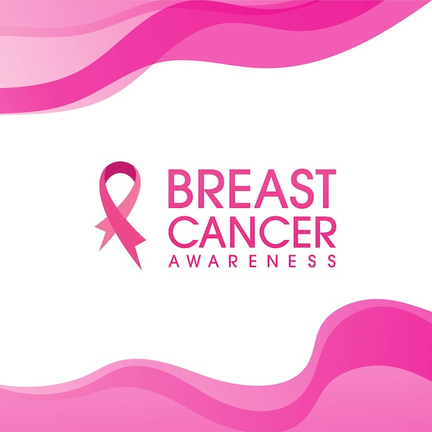 Pink ribbon breast cancer icon