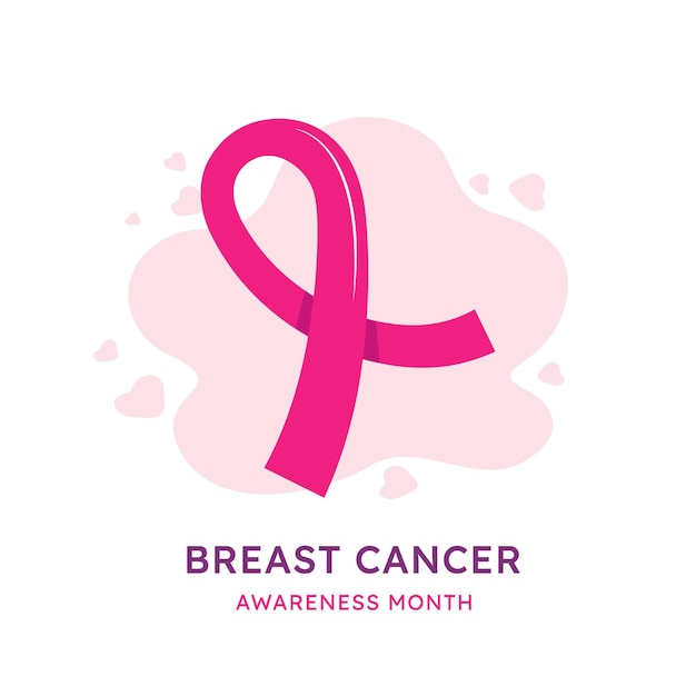 Pink ribbon a symbol of breast cancer awareness October awareness month Banner web template poster