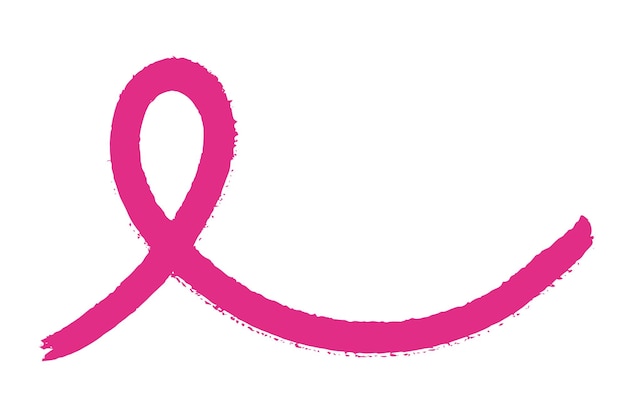 Vector pink ribbon symbol of the fight against breast cancer