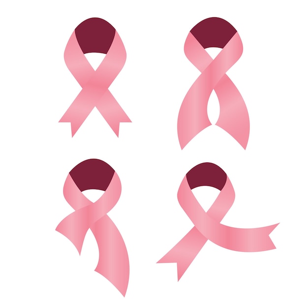 Pink ribbon symbol vector collection