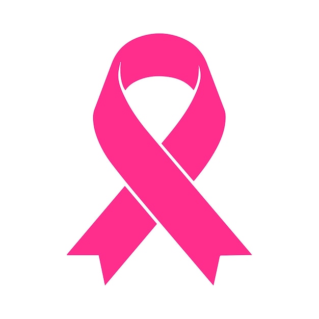 Vector pink ribbon vector icon a standout symbol for breast cancer awareness