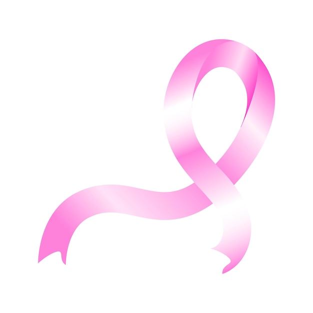 Pink ribbon on a white background