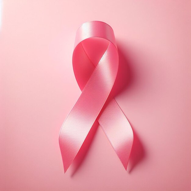 a pink ribbon with a pink ribbon on it