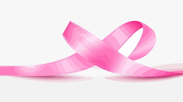 pink ribbon with a pink ribbon on a white background