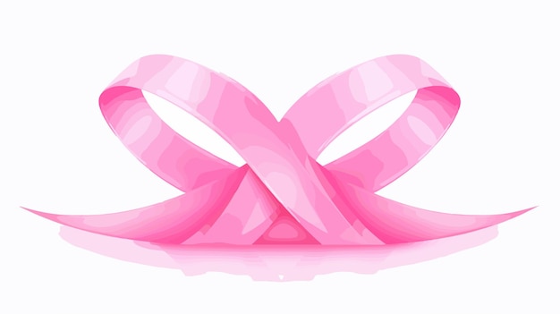 a pink ribbon with a white ribbon on it