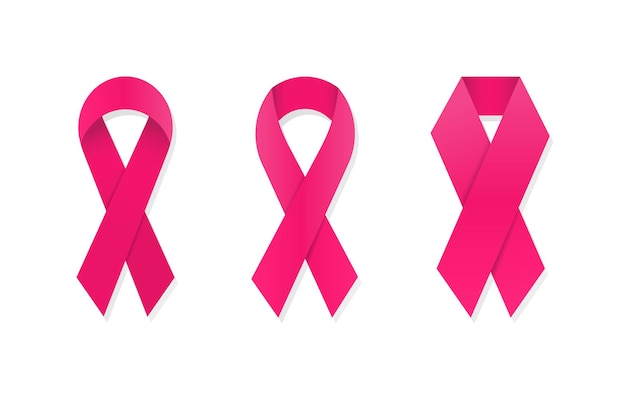 Pink ribbons. Breast cancer. Vector ribbon