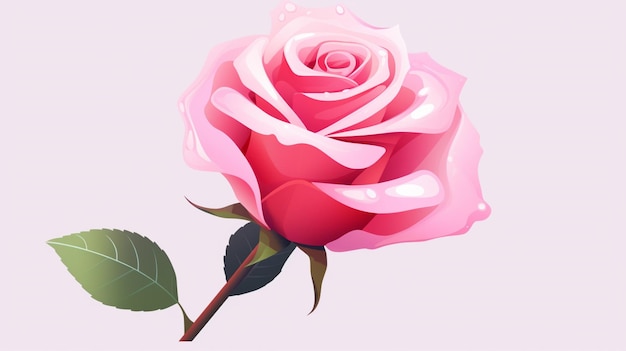 a pink rose with white stripes on it