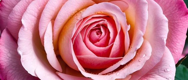 a pink rose with yellow and red petals