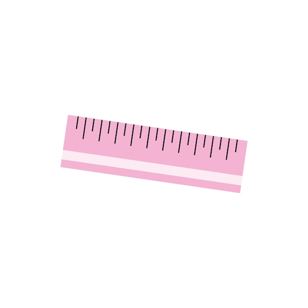 Pink ruler measurement scale tool. Measuring math tool accessories. Children's cute stationery