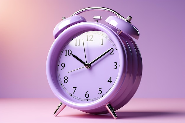 pink rustic alarm clock on pink background