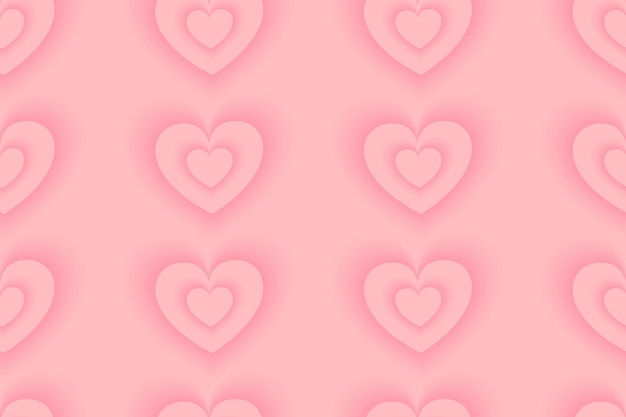 Vector pink seamless pattern with hearts yk background romantic for valentines day