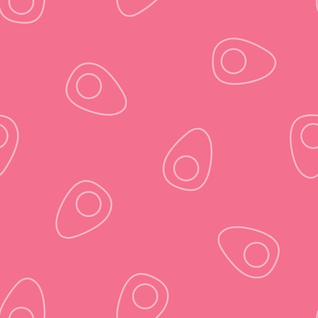 Pink seamless pattern with outline boiled egg