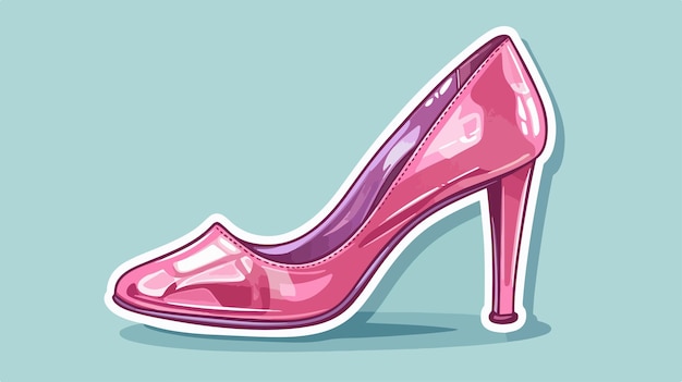 a pink shoe with a pink sole sits on a blue background