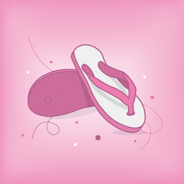 Pink slipper for walk in sand Summer Icon vector