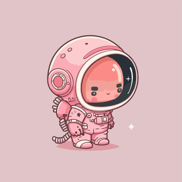 A pink space cat with a pink background.