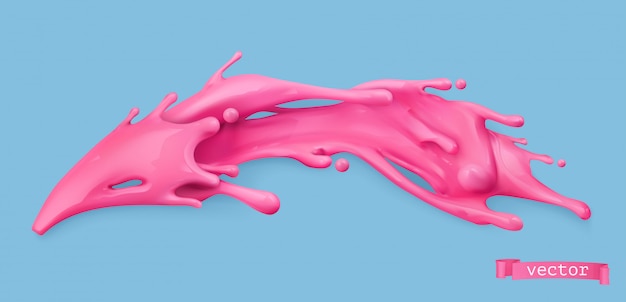 Pink splash, abstract dragon.