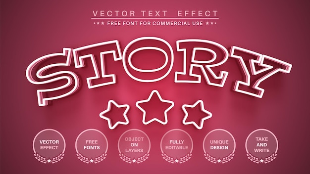 Pink story edit text effect editable font style