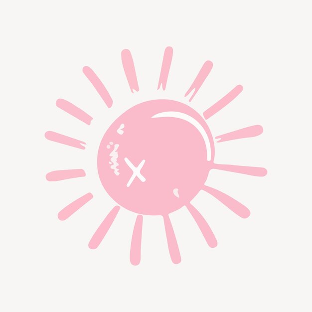 Vector pink sun illustration vector