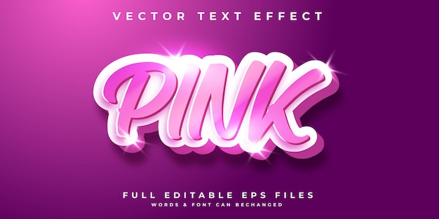 Pink Text Effect 3d eps full editable