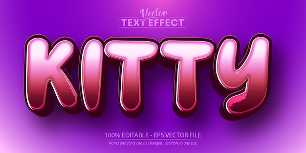 Pink text effect editable cartoon text style