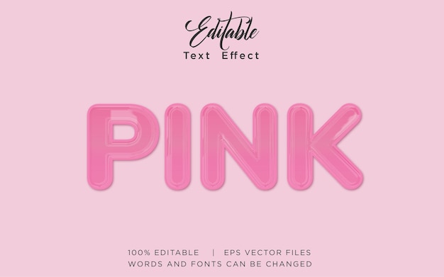 pink text effect with chrome texture