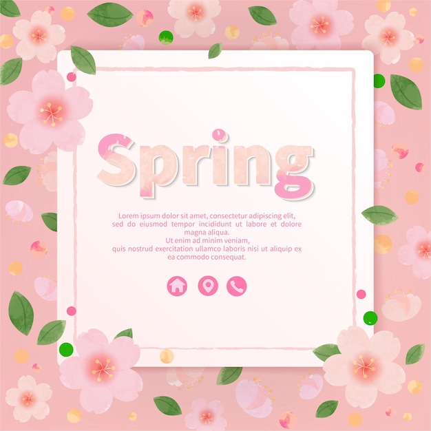 Pink themed spring cherry blossom greeting cards posters frames