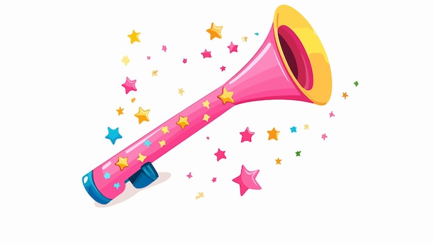 Vector a pink trumpet with stars and stars on it