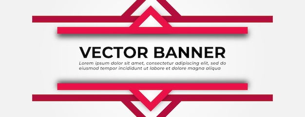 Pink Vector Banner with Abstract Shapes Template Design