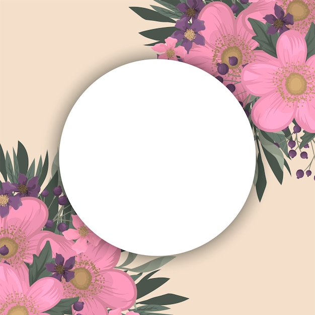 Pink and violet floral frame